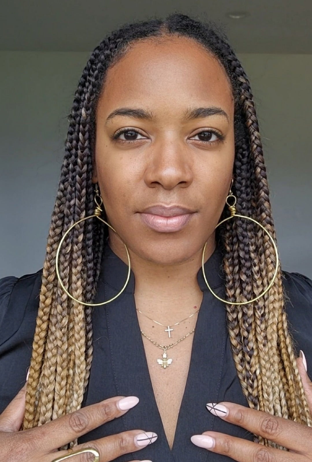 Brass+Denim Earrings